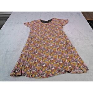 LOFT Size 3 Women's Floral Rayon Dress Short Sleeve Tie Waist A-Line
